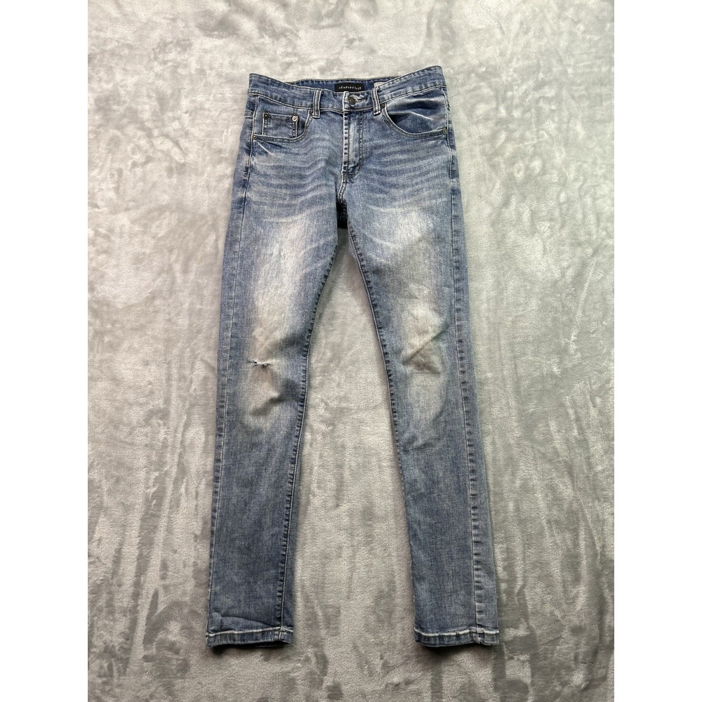 Aeropostale Mens Sz 30x32 Blue Jeans Skinny Whiskering Slight Stretch Denim Pant
